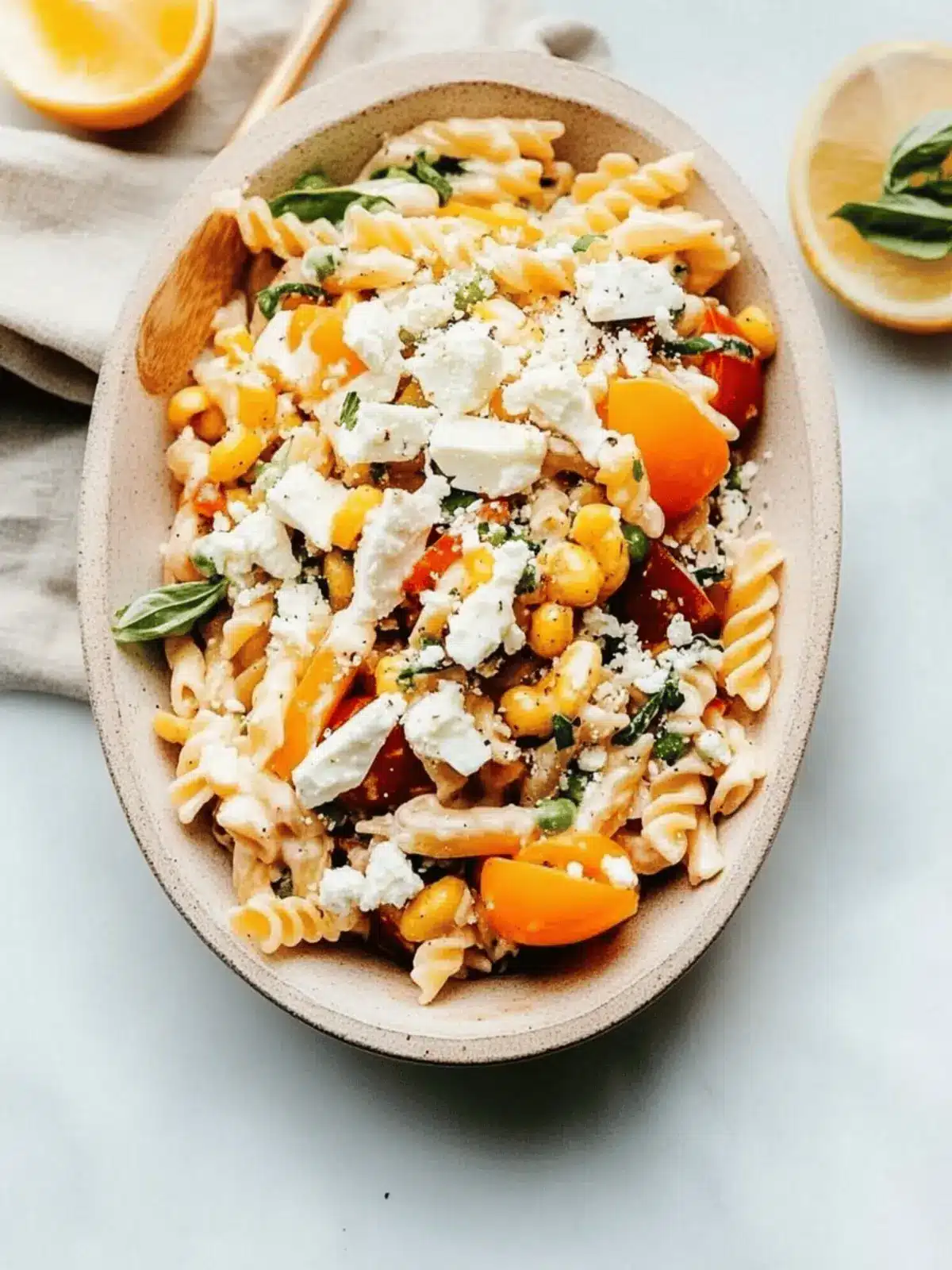 Delicious Healthy Greek Pasta Salad with Creamy Feta Dressing 2 Healthy Greek Pasta Salad with Creamy Feta Dressing