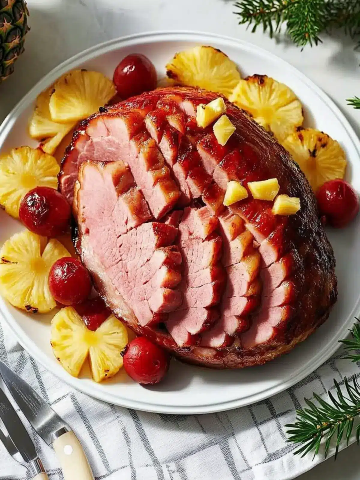 Baked Ham with Pineapple Tips for a Festive Family Feast 4 Baked Ham with Pineapple Tips