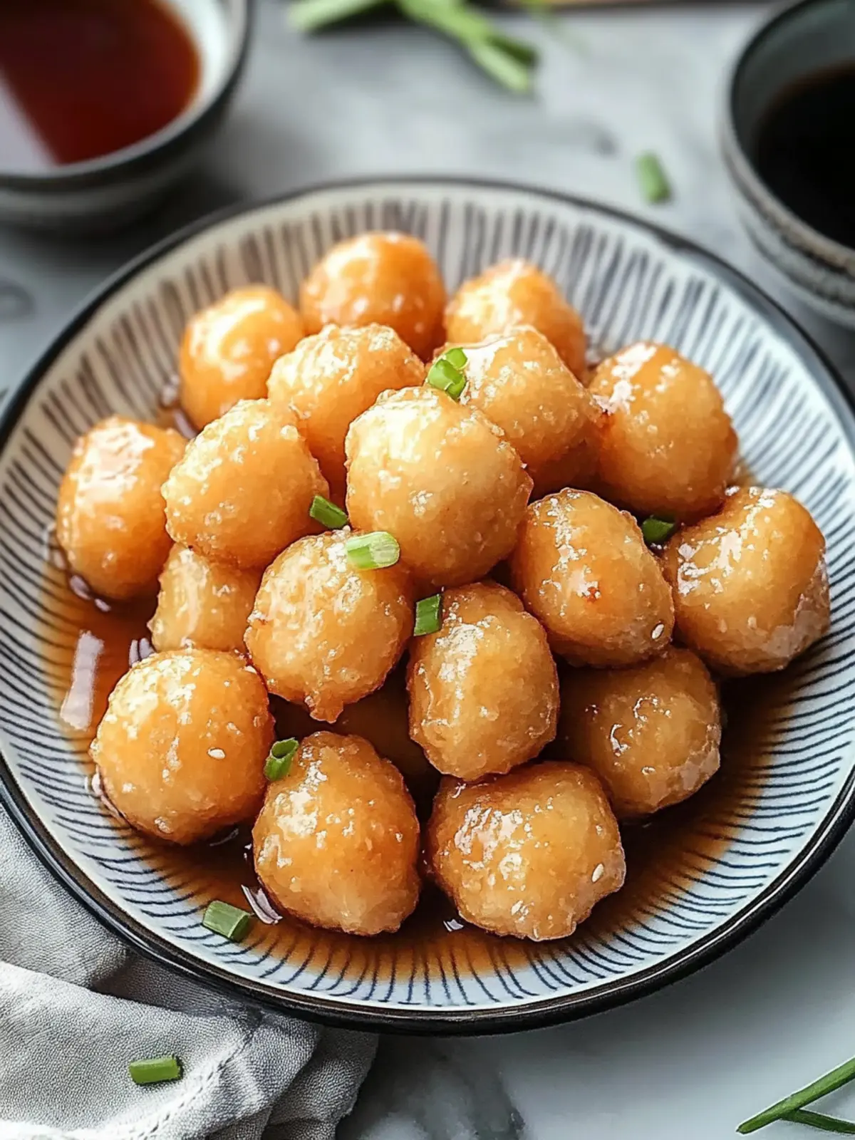 Crispy Chinese Chicken Balls with Irresistible Sauce 4 Crispy Chinese Chicken Balls