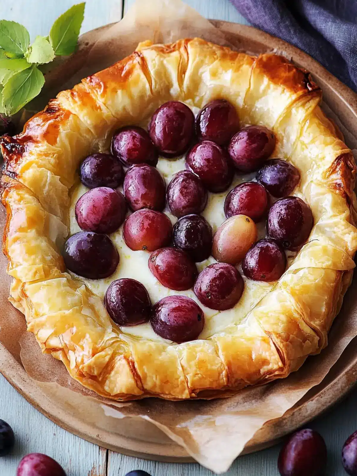 Irresistible Roasted Grape and Sweet Cheese Phyllo Galette Recipe 3 Roasted Grape and Sweet Cheese Phyllo Galette