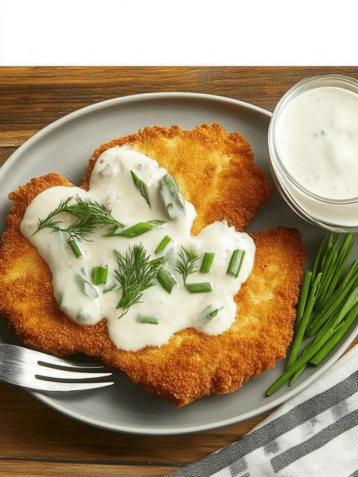 Crispy Pork Schnitzel with Creamy Dill Sauce Awaits You 4 Pork Schnitzel