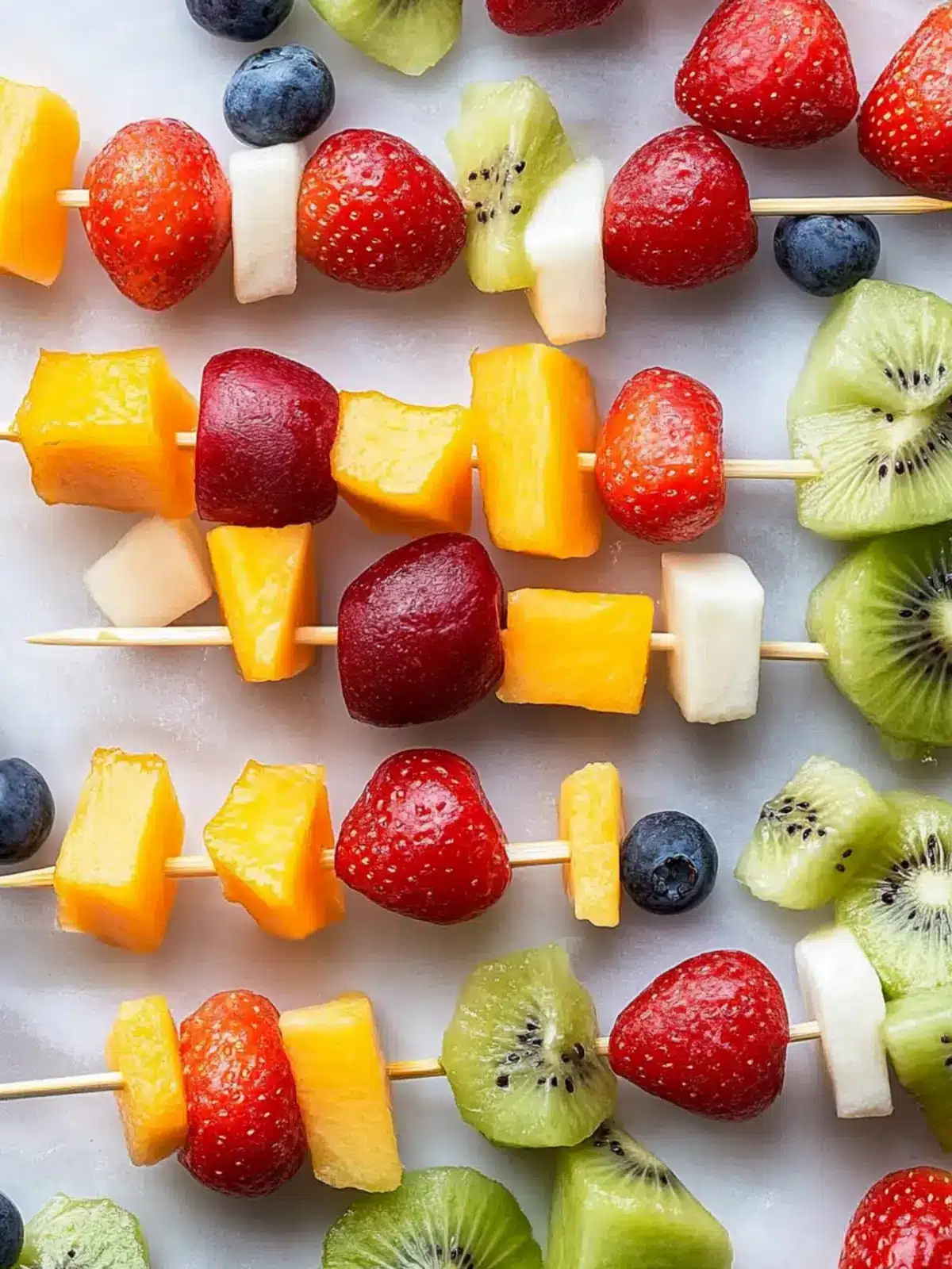 Fruit Skewers Made Fun: Easy Kabobs for Sweet Snacking 4 Fruit Skewers