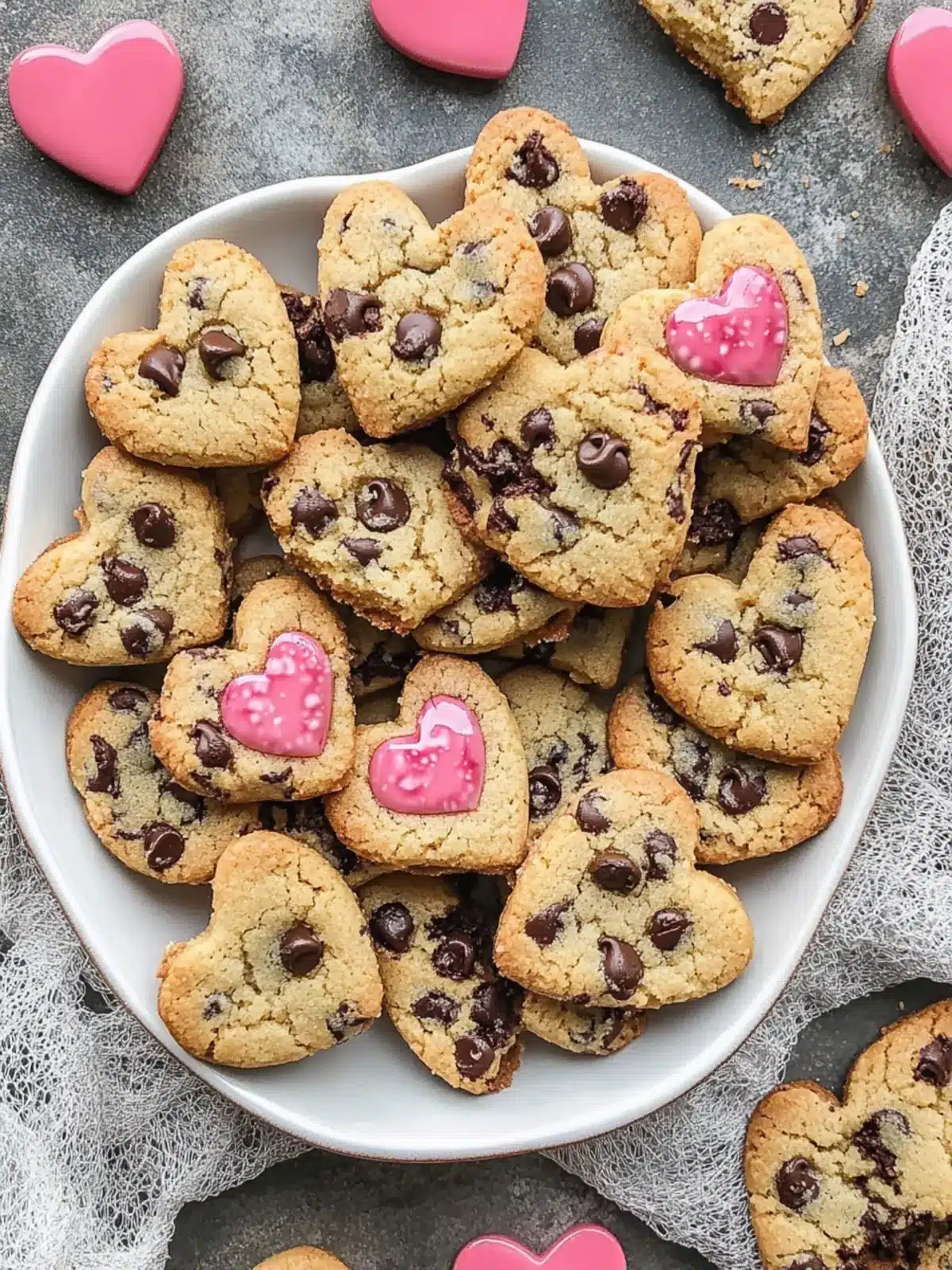 Heart Shaped Chocolate Chip Cookies in Under 30 Minutes 4 Heart Shaped Chocolate Chip Cookies
