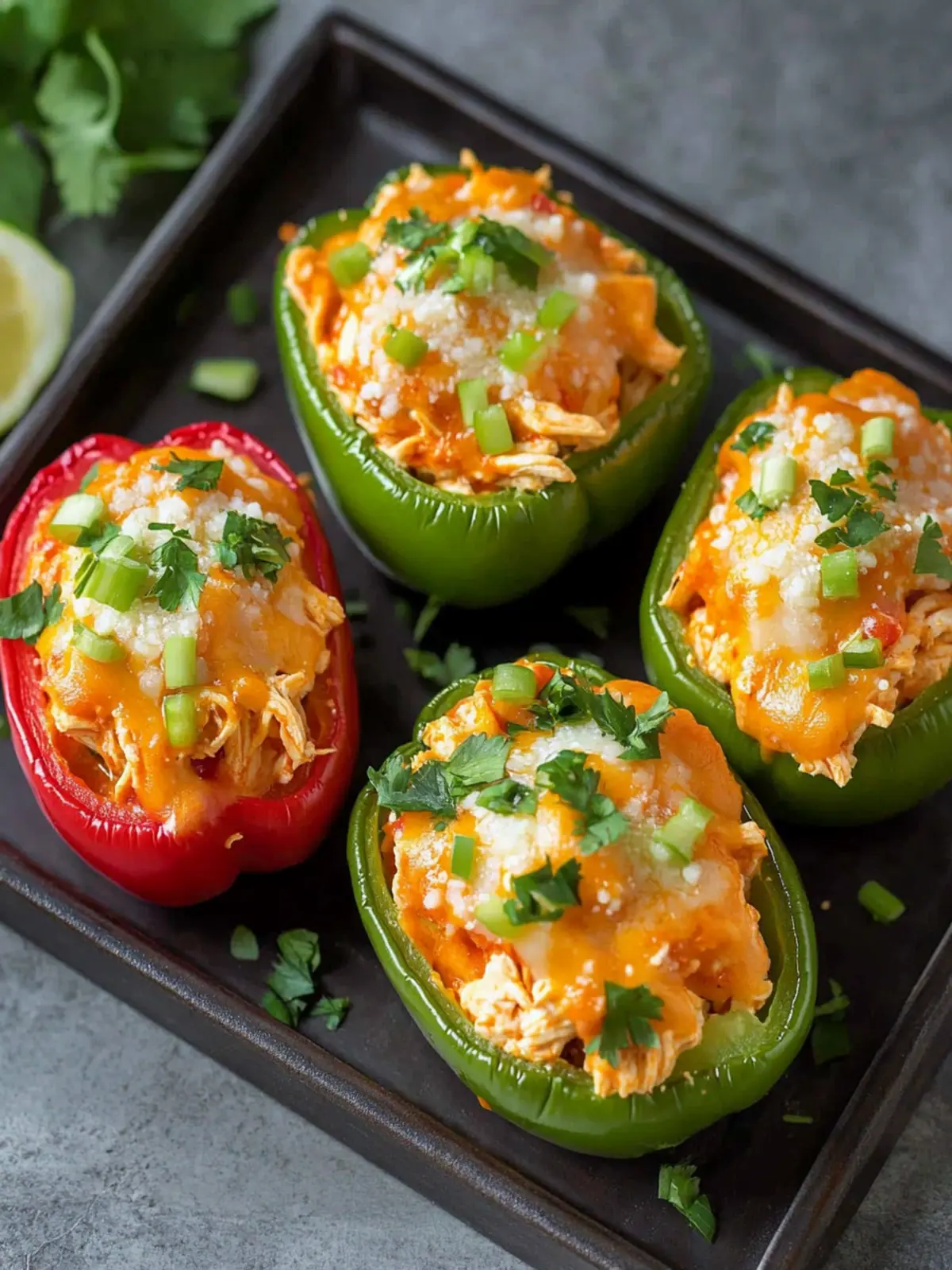 Cheesy Buffalo Chicken Stuffed Peppers for a Spicy Kick 2 Cheesy Buffalo Chicken Stuffed Peppers