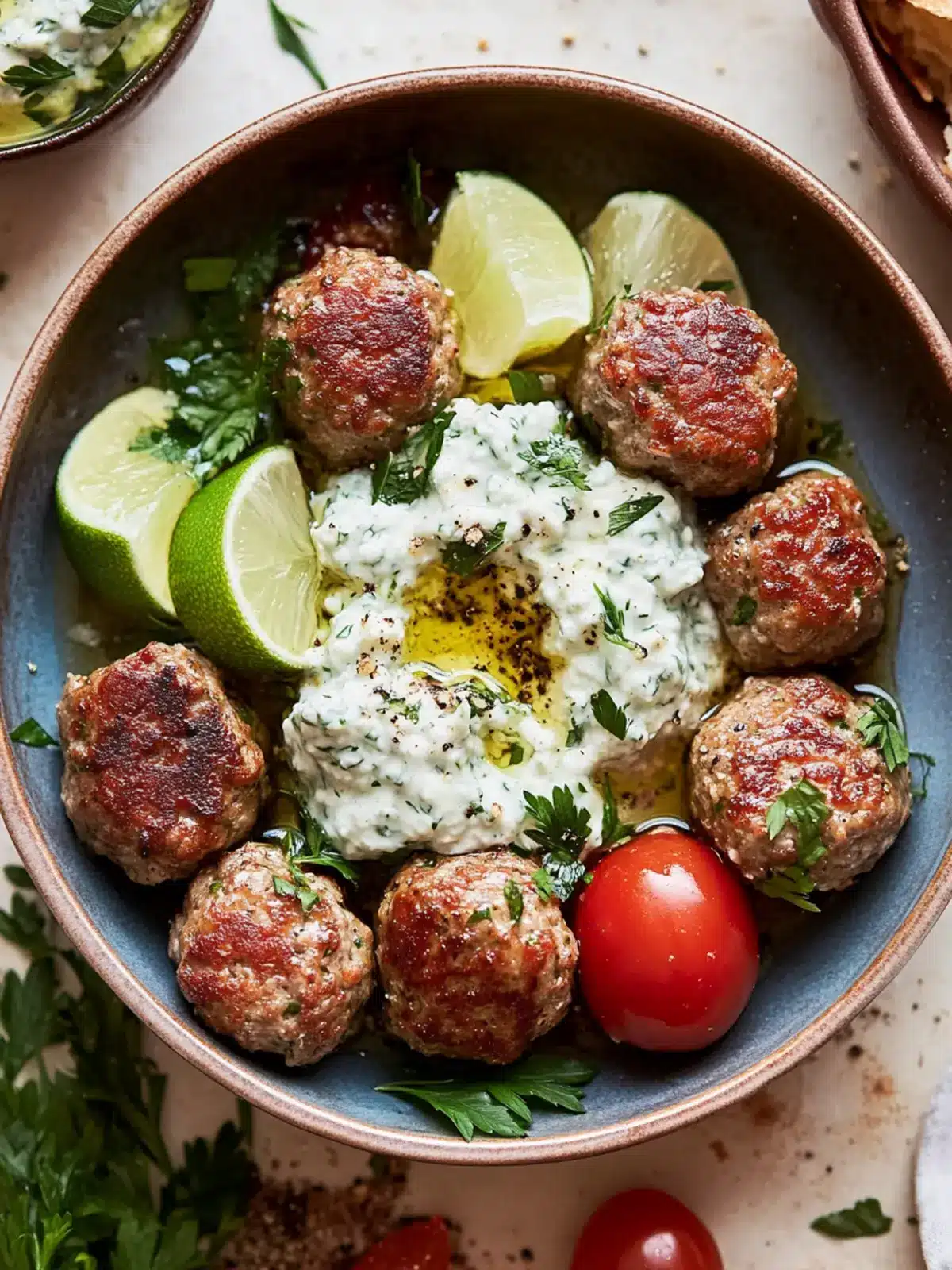 Mediterranean Meatballs with Tzatziki Easy Family Delight 3 Mediterranean Meatballs with Tzatziki