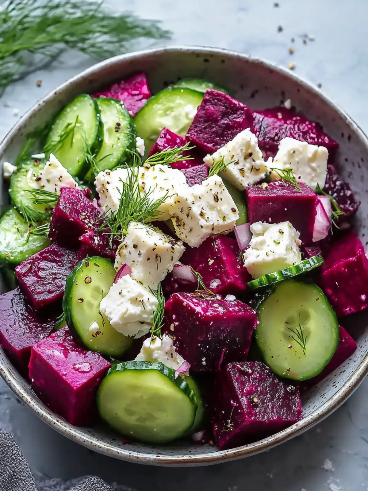 Vibrant Beet Feta Salad with Cucumber and Dill for Summer Joy 4 Vibrant Beet Feta Salad with Cucumber and Dill